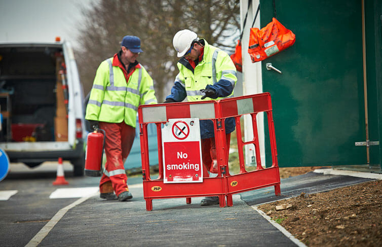 Engineer with No smoking barrier