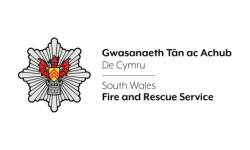 a logo for South Wales Fire and Rescue Service