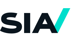 SIA logo in dark lettering with a teal checkmark on a light background