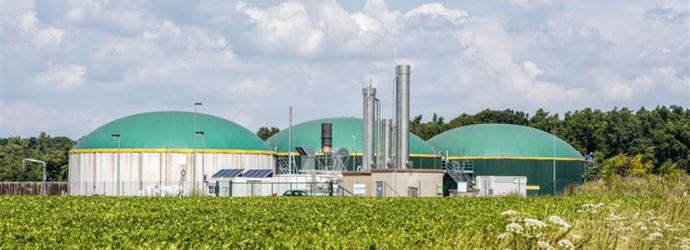 Detailed shot of a modern bio methane plant
