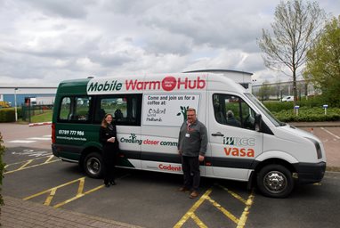 Kate and Phil with the Mobile warm hub Van