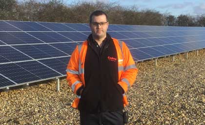 Cadent engineer in the solar farm