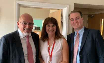 Children's ministers Nadhim Zahawi school visit