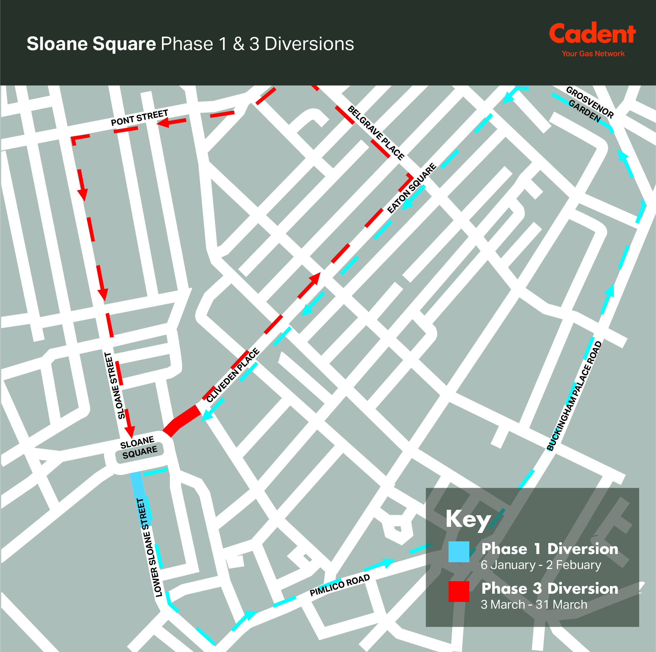 Sloane Square Phase 1 & 3 Diversion